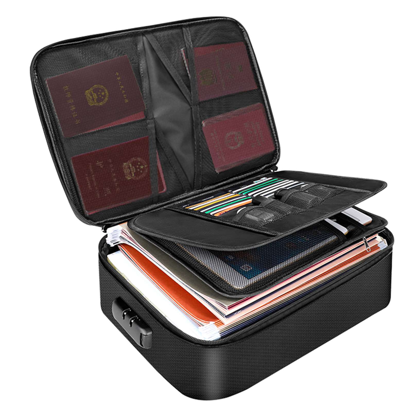 Home Office Passport - Огнестойкая сумка для документов с застежкой-молнией,